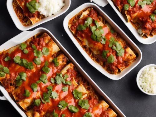 Beef Enchiladas with Spicy Red Sauce