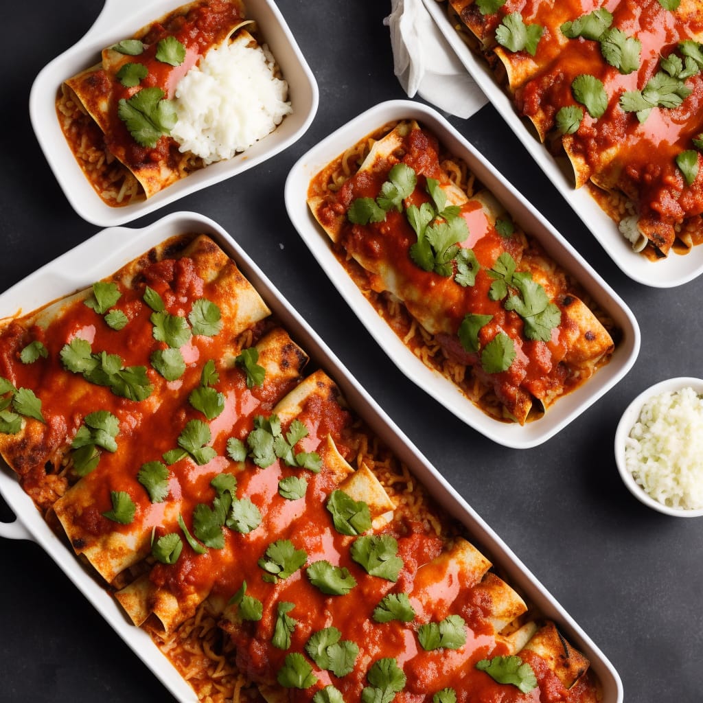 Beef Enchiladas with Spicy Red Sauce