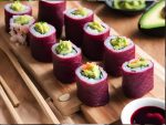 Beetroot & Avocado Nori Rolls with Wasabi Dipping Sauce