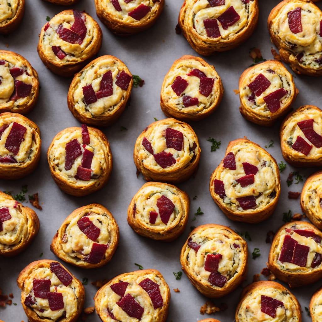 Beetroot, Bacon & Cheddar Bread Scrolls