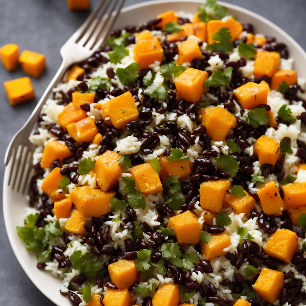 Black & White Rice Salad with Cumin-Roasted Butternut Squash