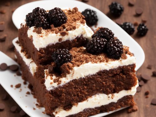 Blackberry Tiramisu with Chocolate Sauce