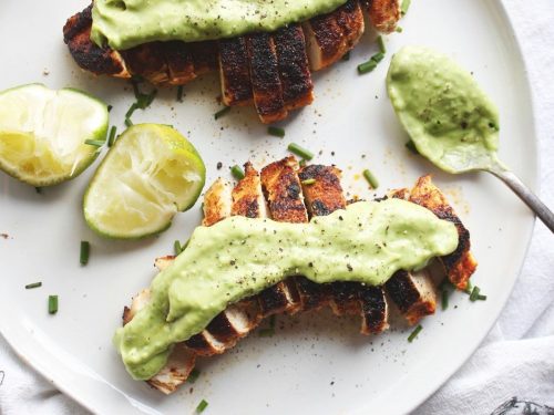 Blackened Chicken with Avocado Cream Sauce