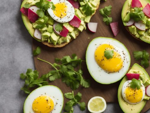 Boiled Egg Avocado Quick Pickled Radish Tartine