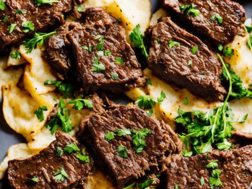 Braised Beef with Anchovy Toasts