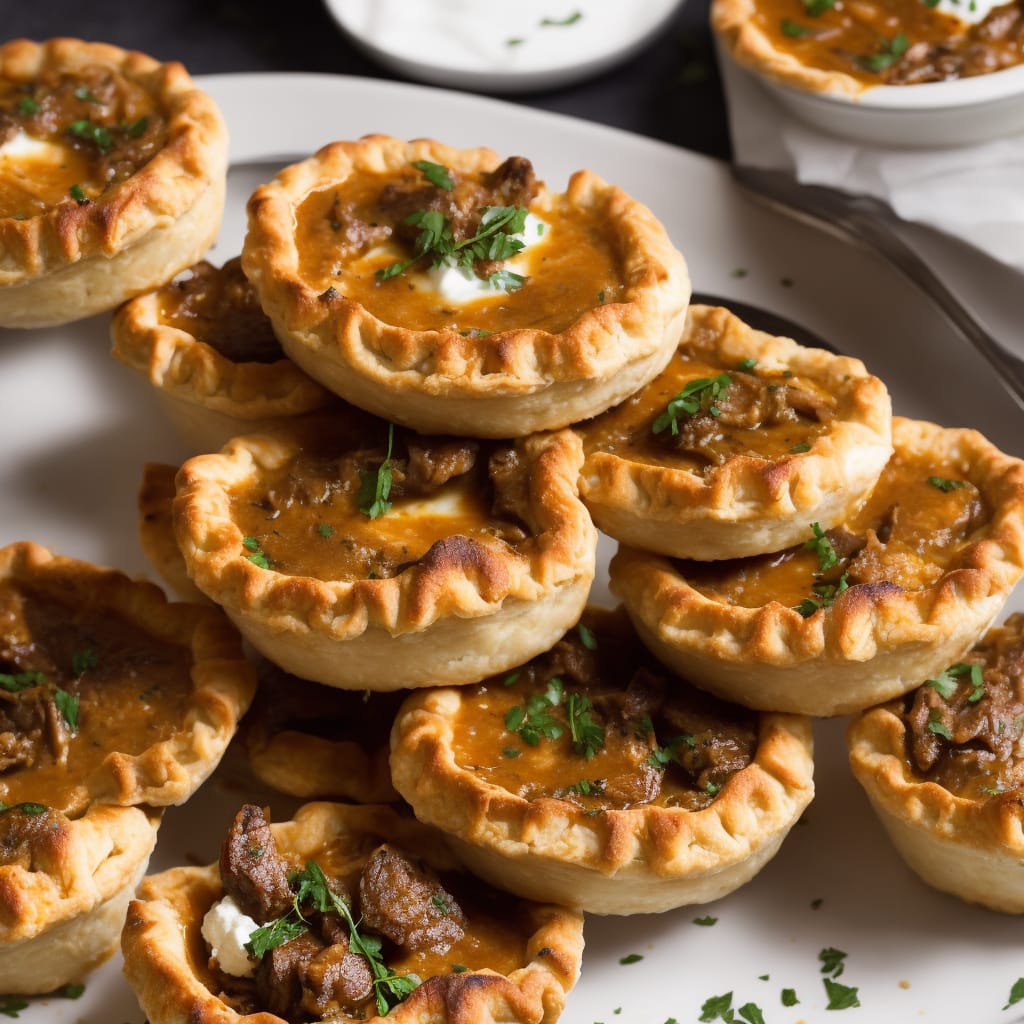 Braised Lamb & Goat's Cheese Pies with Gravy