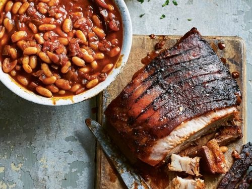 Braised Pork Belly with Borlotti Beans