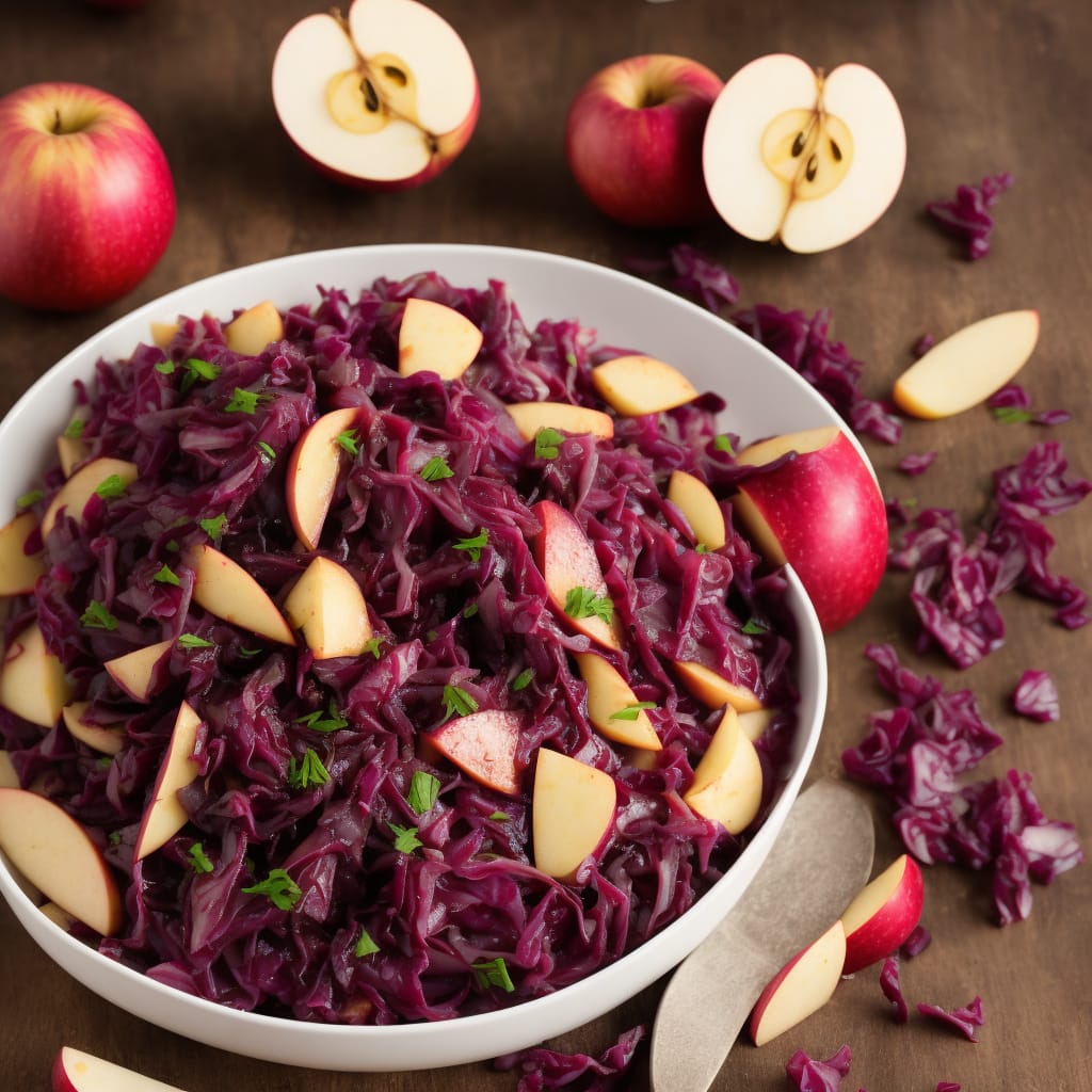 Braised Red Cabbage with Cider & Apples