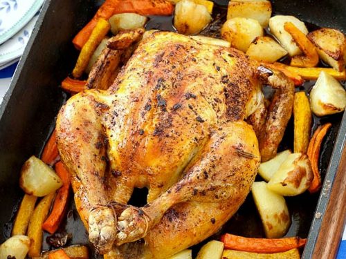 Brown Sugar & Spice-Glazed Turkey with Candied Carrots