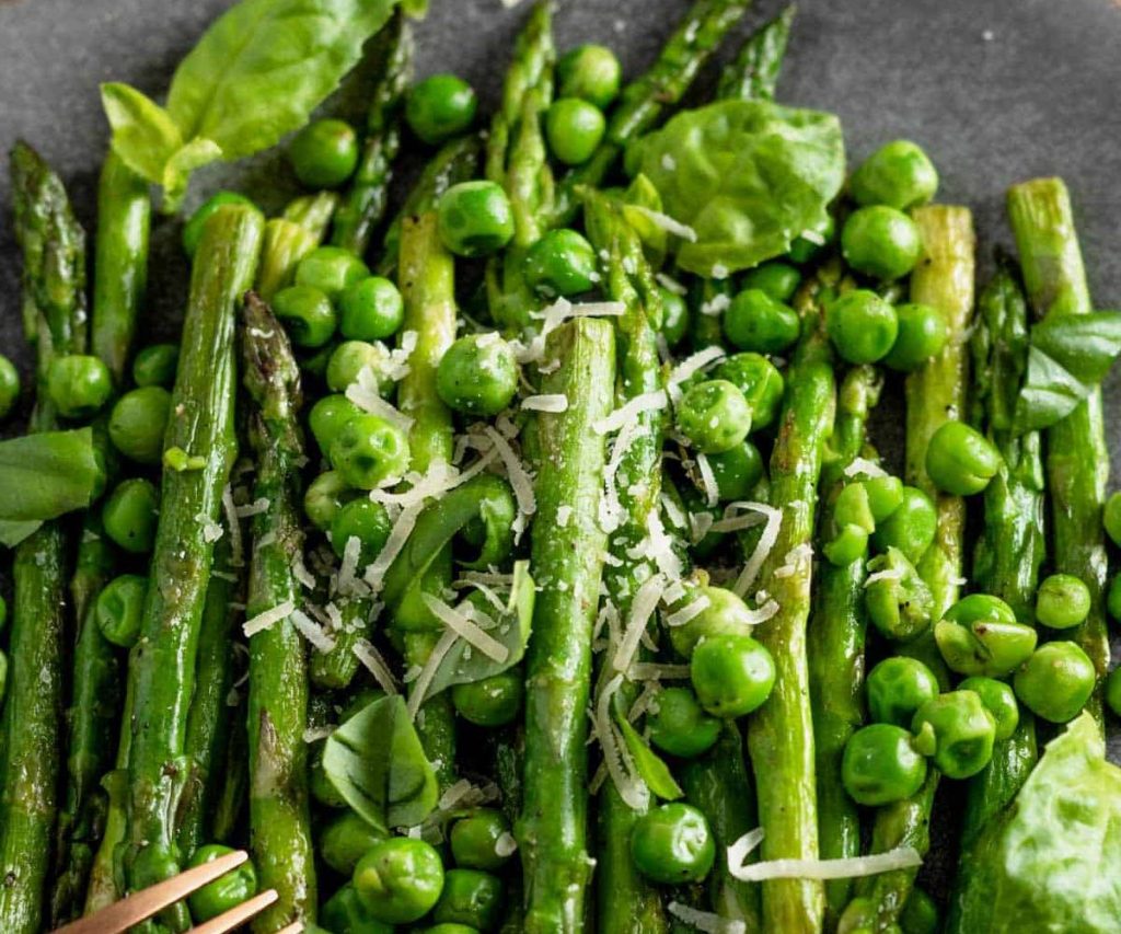 Butter-Poached Asparagus, Leeks & Peas