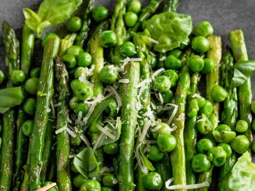 Butter-Poached Asparagus, Leeks & Peas