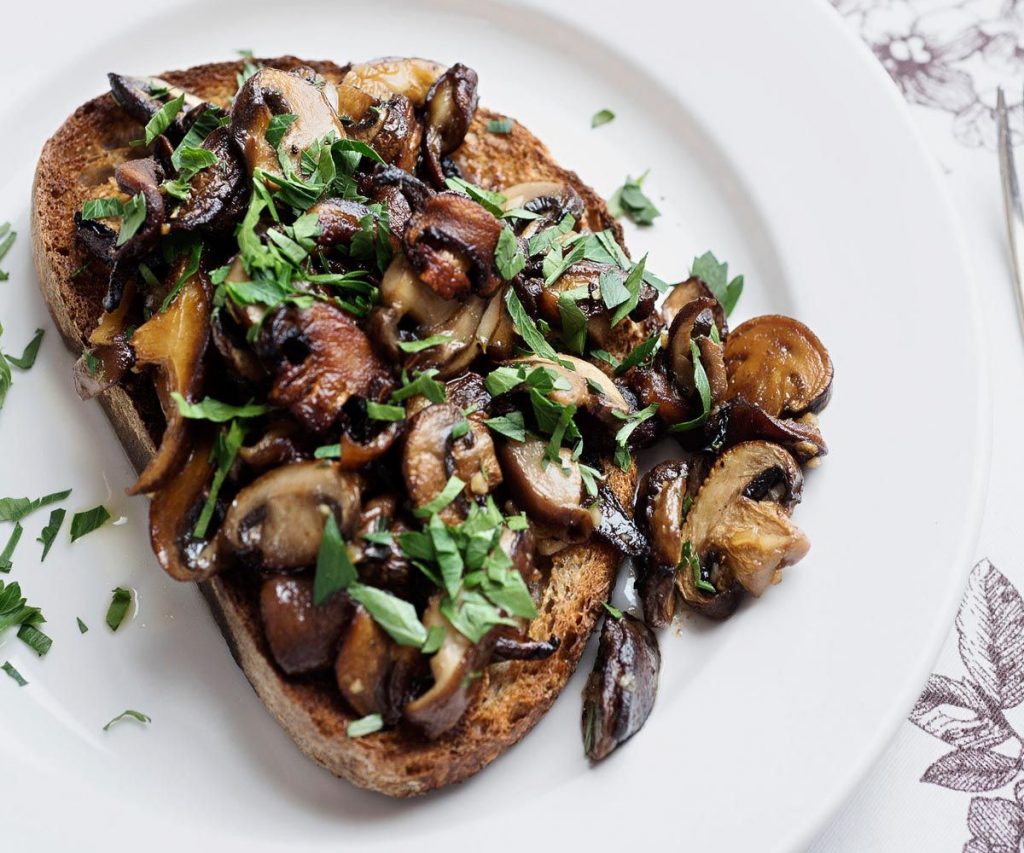 Buttered Wild Mushrooms on Toast