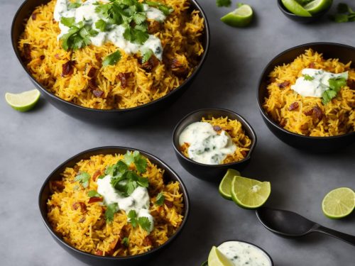 Butternut Biryani with Cucumber Raita