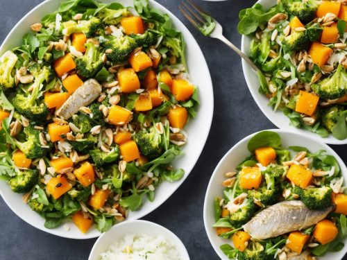 Butternut & broccoli super salad with mackerel