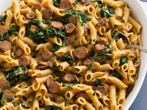 Butternut Squash, Sausage, Spinach & Mushroom Pasta Bake