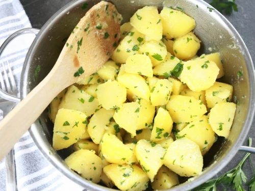 Buttery New Potatoes with Leeks and Parsley