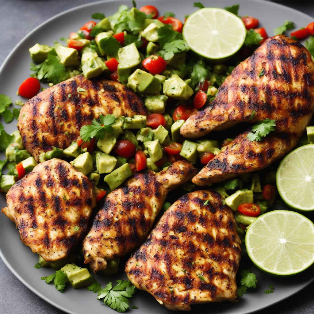 Cajun Grilled Chicken with Lime Black-Eyed Bean Salad & Guacamole