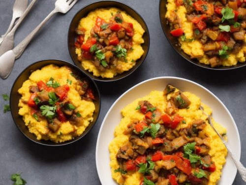 Caponata with Cheesy Polenta