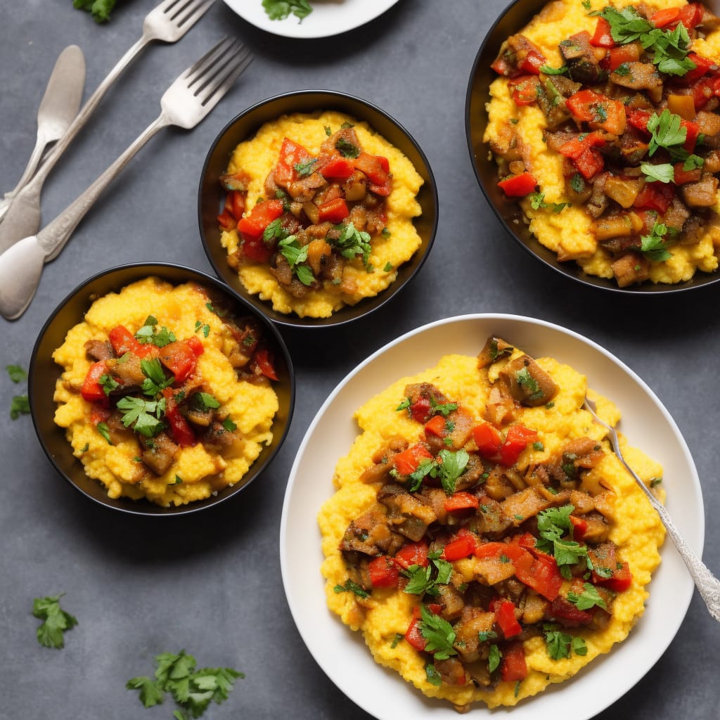 Caponata with Cheesy Polenta