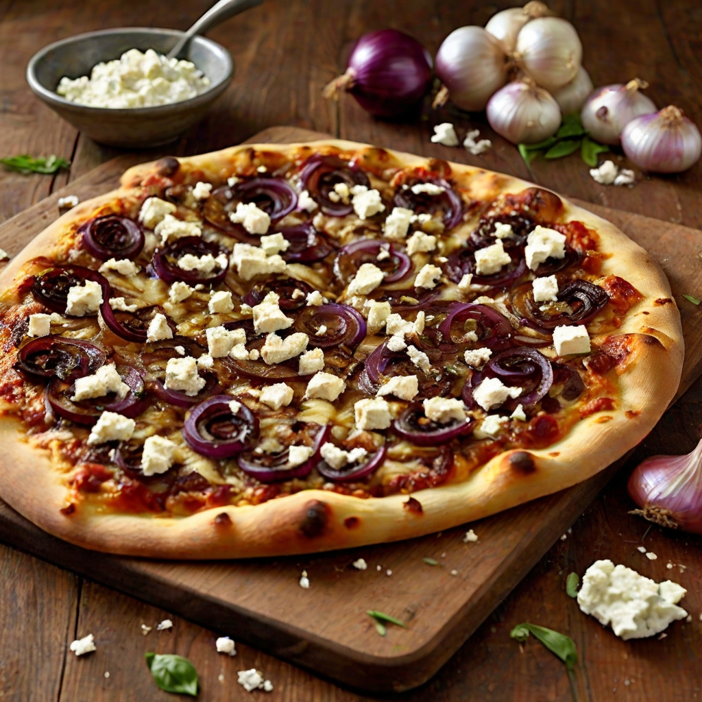 Caramelised Onion & Feta Pizzas