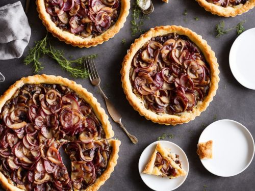 Caramelised Red Onion, Prosciutto & Mushroom Tart