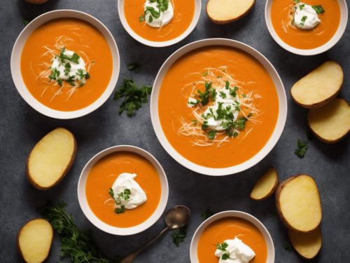 Carrot Soup with Potatoes and Cream