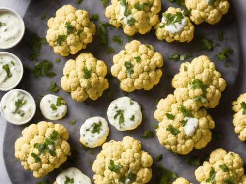 Cauliflower Cakes with Green Yogurt Sauce