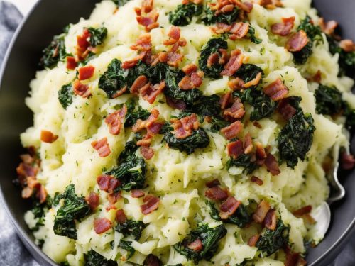 Celeriac & cavolo nero colcannon with thyme & bacon crumb recipe