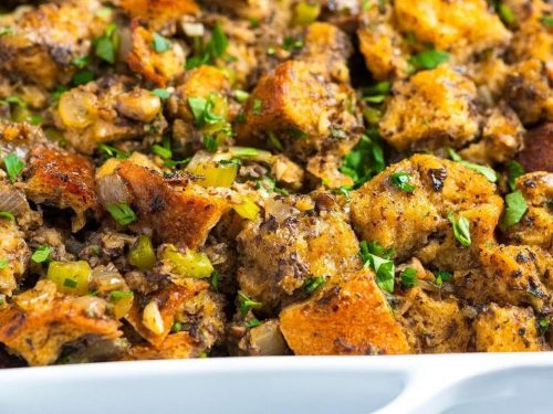 Celery Herb Stuffing and Savory Chicken Recipe