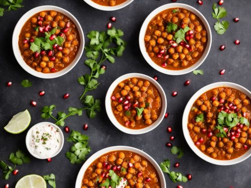 Chana Masala with Pomegranate Raita