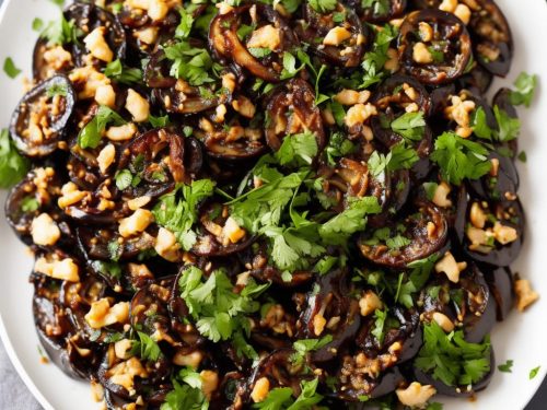 Charred Aubergine Salad with Sugar-Spice Onions