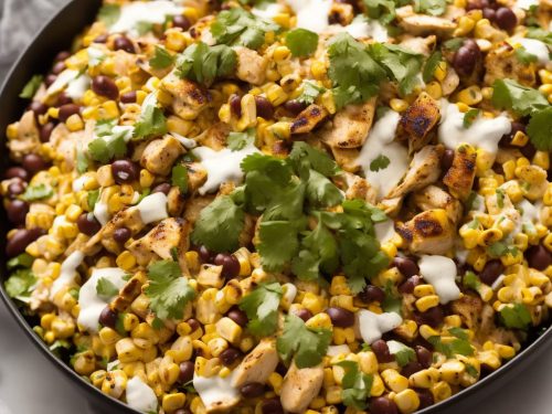 Charred corn, chicken & tortilla salad with chipotle yogurt dressing