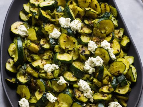 Charred Courgettes, Runner Beans & Ricotta