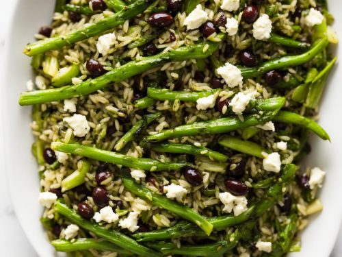 Charred Spring Onion & Olive Rice Salad