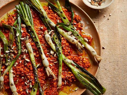 Charred Spring Onions & Romesco