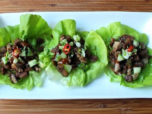 Cheat's Duck, Hoisin, and Cucumber Lettuce Cups