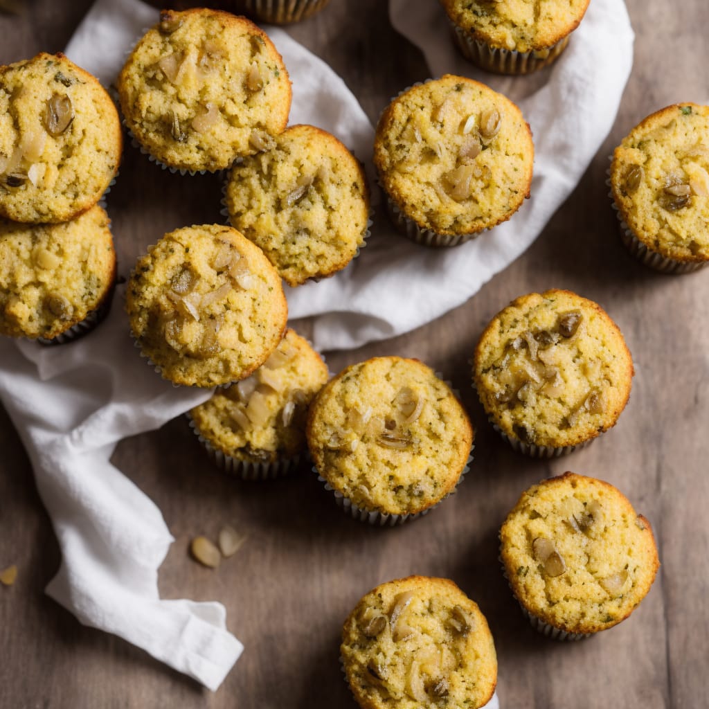 Cheese, Cumin & Onion Seed Cornbread Muffins