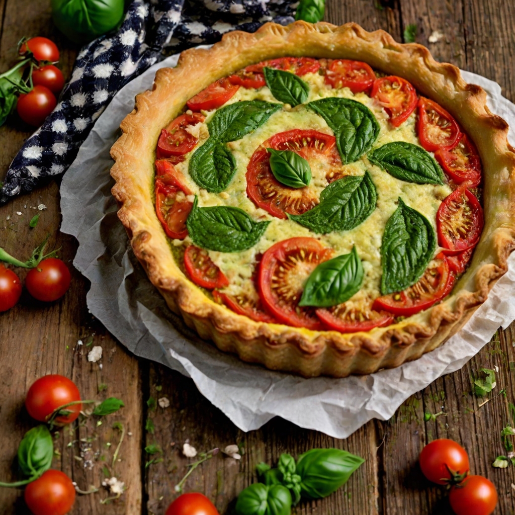 Cheese, Tomato & Pesto Tart