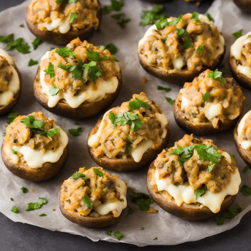 Cheesy Stuffed Mushrooms on Toast