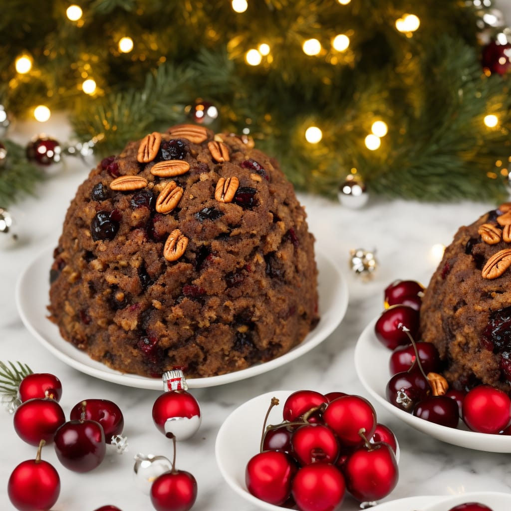 Cherry Pecan Christmas Pudding