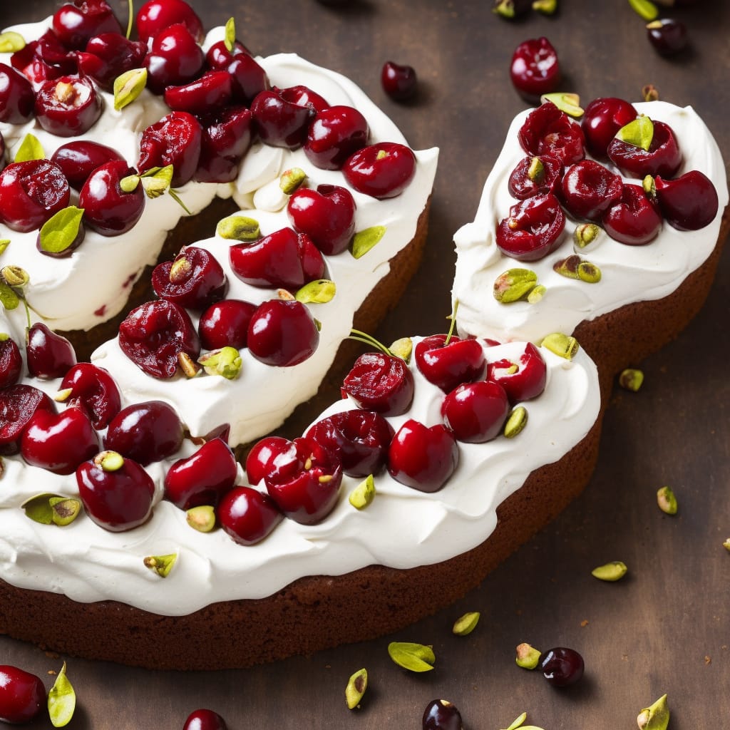 Cherry, Rose & Pistachio Pavlova Traybake