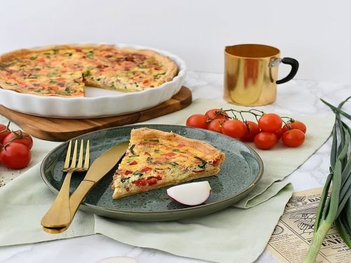 Cherry Tomato, Thyme & Bacon Flan