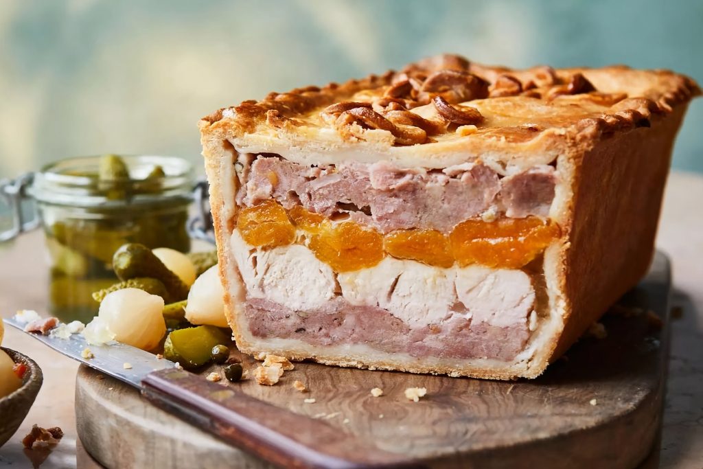 Chicken, apricot & pork pie