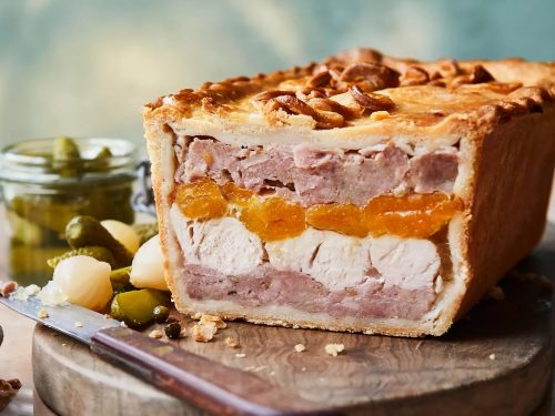 Chicken, apricot & pork pie