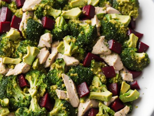 Chicken, Broccoli & Beetroot Salad with Avocado Pesto