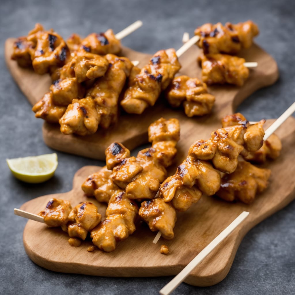 Chicken Cashew Satay on Lolly Sticks