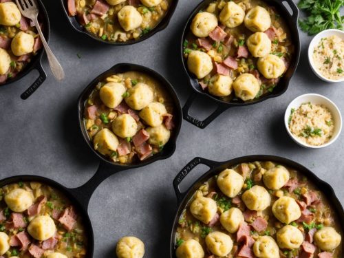 Chicken & Ham Casserole with Mustardy Dumplings