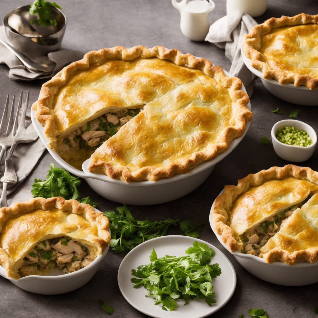 Chicken, leek & parsley pie