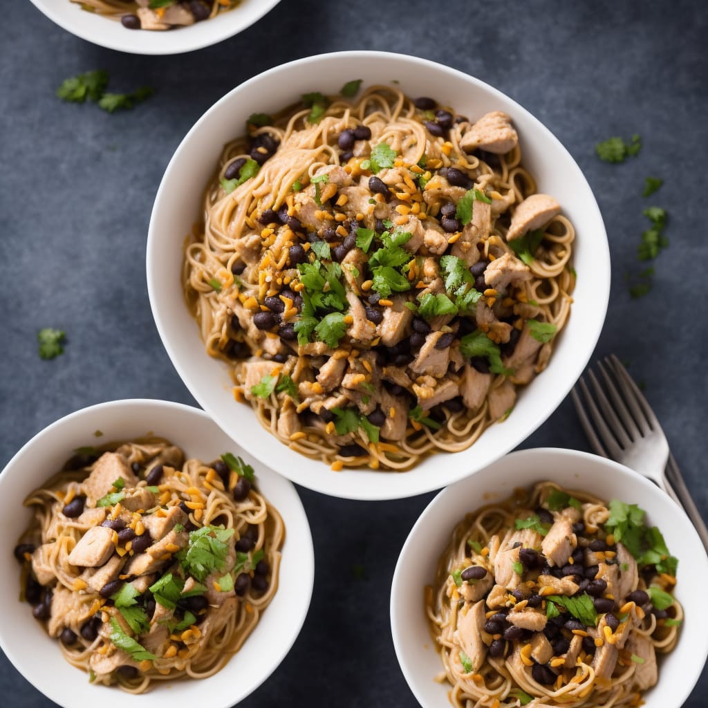 Chicken Noodles with Black Bean Sauce