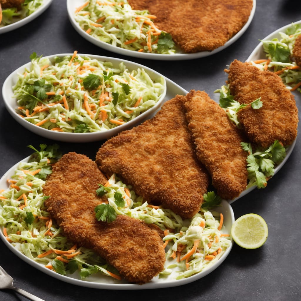 Chicken Schnitzel with Coleslaw